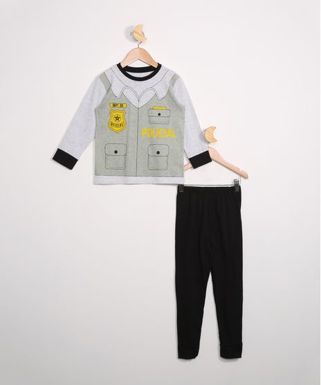 Pijama-Infantil-Manga-Longa-Policial-Cinza-Mescla-9978435-Cinza_Mescla_1