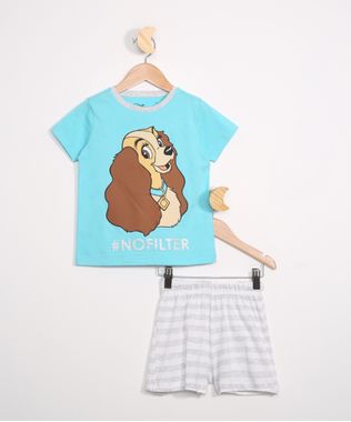 Pijama-Infantil-Manga-Curta-A-Dama-e-o-Vagabundo-com-Listras-Azul-Claro-9983520-Azul_Claro_1