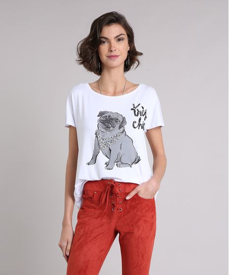 Blusa-Feminina--Tres-Chic--com-Paetes-Manga-Curta-Decote-Redondo-Branca-9153703-Branco_1