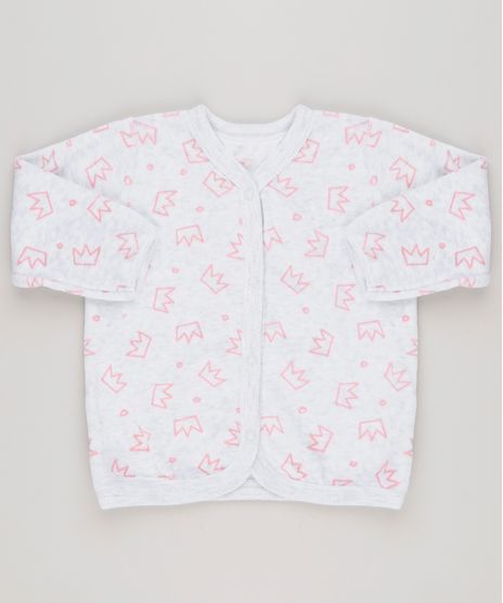 Cardigan-Infantil-Estampado-de-Coroas-em-Plush-com-Algodao---Sustentavel-Cinza-Mescla-8793868-Cinza_Mescla_1