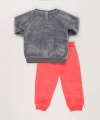 Conjunto-Infantil-Blusao-Urso-em-Fleece-Cinza---Calca-em-Moletom-em-Algodao---Sustentavel-Vermelha-8946779-Vermelho_2