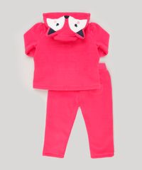 Conjunto-Infantil-Raposa-de-Blusao-com-Capuz---Calca-com-Bolso-em-Algodao---Sustentavel-Rosa-8946705-Rosa_2