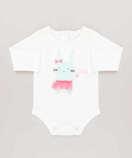 Body-Infantil-com-Patch-de-Coelho-Manga-Longa-Decote-Redondo-em-Algodao---Sustentavel-Off-White-8959229-Off_White_1