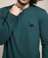 Camiseta-Flamingos-Manga-Longa-Gola-Careca-Verde-Escuro-9982297-Verde_Escuro_5