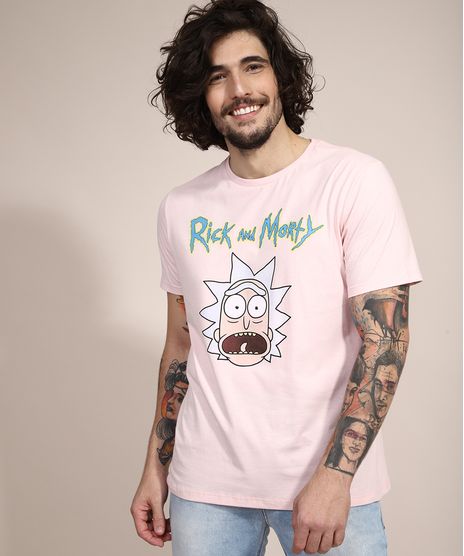 Camiseta-Ricky-and-Morty-Manga-Curta-Gola-Careca-Rosa-Claro-9990438-Rosa_Claro_1