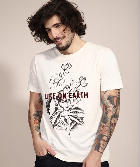 Camiseta-com-Linho--Life-On-Earth--Flocada-Manga-Curta-Gola-Careca-Off-White-9969439-Off_White_1
