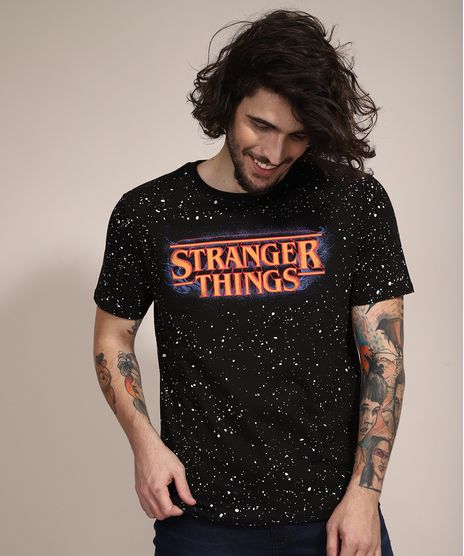 Camiseta-Estampada-de-Poa-Stranger-Things-Manga-Curta-Gola-Careca-Preta-9987612-Preto_1