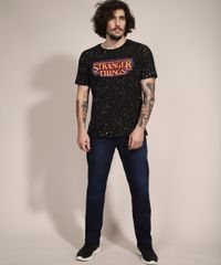 Camiseta-Estampada-de-Poa-Stranger-Things-Manga-Curta-Gola-Careca-Preta-9987612-Preto_3