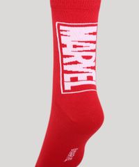 Meia-Feminina-Cano-Alto-Marvel-Vermelha-9979455-Vermelho_3