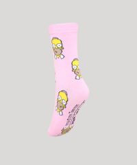Meia-Feminina-Cano-Alto-Estampada-Homer-Simpson-Rosa-Claro-9984664-Rosa_Claro_2
