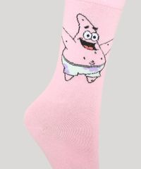 Meia-Feminina-Cano-Alto-Patrick-Estrela-Bob-Esponja-Rosa-9986918-Rosa_3