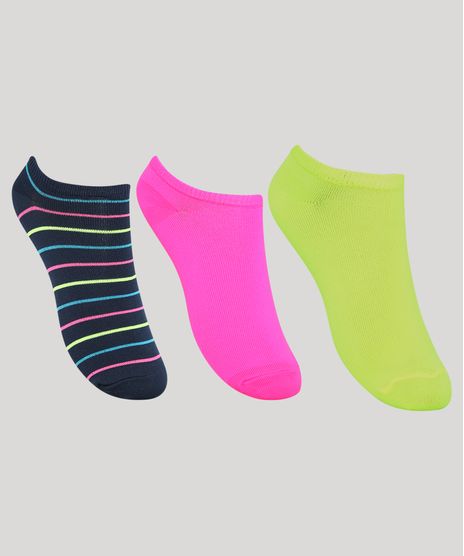Kit-de-3-Meias-Femininas-Cano-Baixo-Esportivas-Ace-Neon-Multicor-9979461-Multicor_1