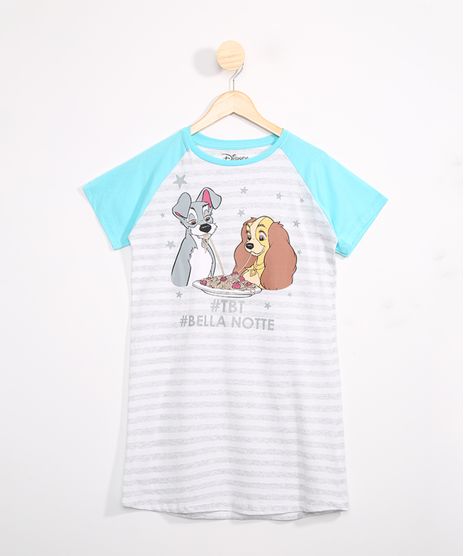 Camisola-Juvenil-Manga-Curta-Raglan-A-Dama-e-o-Vagabundo-Listrada-Off-White-9983523-Off_White_1