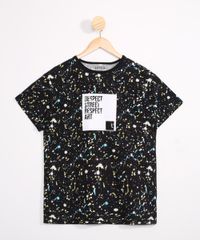 Camiseta-Juvenil-Manga-Curta-Estampada-de-Respingos-Preta-9983765-Preto_1