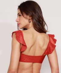 Biquini-Top-Faixa-com-Bojo-e-Alca-Babado-Removiveis-Texturizado-de-Folhagem-Protecao-UV50--Cobre-9972273-Cobre_2