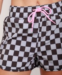 Short-Feminino-Estampado-Esportivo-Ace-Running-Quadriculado-com-Cordao-Preto-9976856-Preto_4