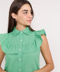 Vestido-Chemise-de-Algodao-com-Babado-Curto-Sem-Manga-Verde-Claro-9982213-Verde_Claro_6