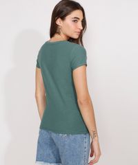Camiseta-Flame-de-Algodao-Basica-Manga-Curta-Decote-V-Verde-Militar-8525926-Verde_Militar_1_2