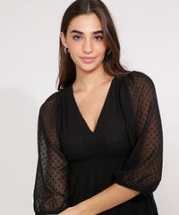 Vestido-Texturizado-de-Poa-com-Recortes-Midi-Manga-Bufante-Preto-9977215-Preto_5