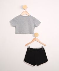Conjunto-Infantil-de-Blusa-Manga-Curta-Cropped--Sports--Cinza-Mescla---Short-Running-Preto-9979205-Preto_2
