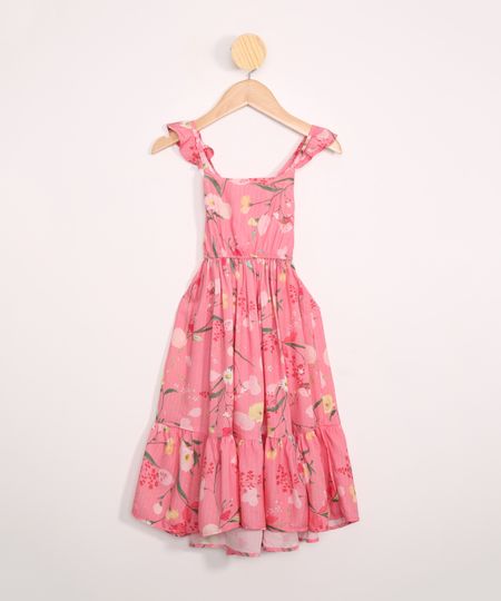 Vestido-Infantil-Longo-Estampado-Floral-Sem-Manga-Rosa-9977194-Rosa_1