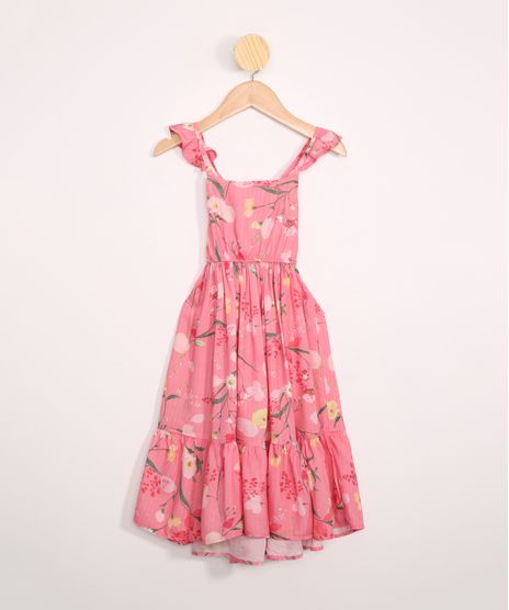Vestido-Infantil-Longo-Estampado-Floral-Sem-Manga-Rosa-9977194-Rosa_1
