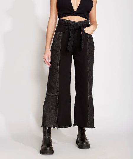 Calca-Wide-Cropped-Jeans-com-Recortes-e-Faixa-para-Amarrar-Cintura-Super-Alta-Preta-9988926-Preto_1 Calca-Wide-Cropped-Jeans-com-Recortes-e-Faixa-para-Amarrar-Cintura-Super-Alta-Preta-9988926-Preto_1