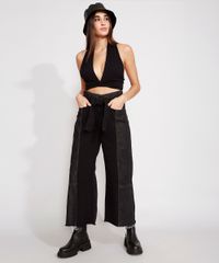 Calca-Wide-Cropped-Jeans-com-Recortes-e-Faixa-para-Amarrar-Cintura-Super-Alta-Preta-9988926-Preto_3 Calca-Wide-Cropped-Jeans-com-Recortes-e-Faixa-para-Amarrar-Cintura-Super-Alta-Preta-9988926-Preto_3