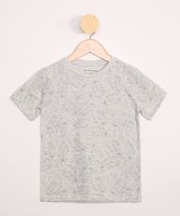 Camiseta-Infantil-Estampado-de-Folhagem-Manga-Curta-Gola-Careca-Cinza-Mescla-Claro-9978467-Cinza_Mescla_Claro_1