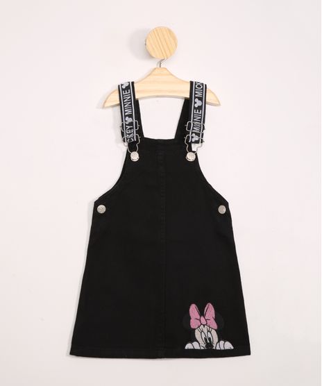 Salopete-Infantil-de-Sarja-Minnie-com-Bolsos-Preta-9978676-Preto_1