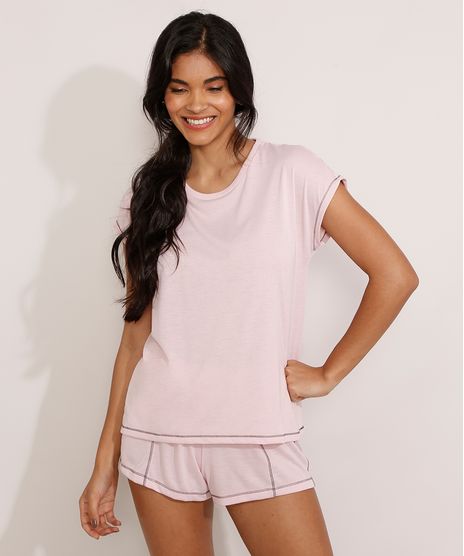 Pijama-com-Pespontos-Manga-Curta-Rosa-9982987-Rosa_1