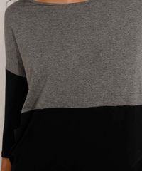 Blusa-Ampla-Basica-com-Recorte-Manga-7-8-Decote-Redondo-Cinza-Mescla-9984839-Cinza_Mescla_5