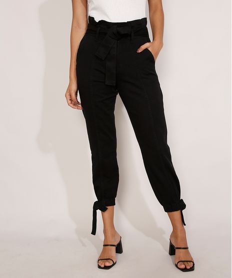 Calca-de-Sarja-Feminina-Clochard-Jogger-Cintura-Super-Alta-Preta-9985902-Preto_1