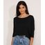 Blusa-Ampla-Basica-com-Recorte-Manga-7-8-Decote-Redondo-Preta-9984840-Preto_1