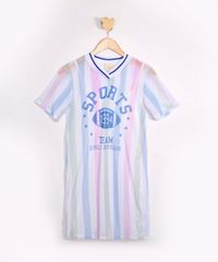Vestido-Juvenil-de-Tule-Listrado-Manga-Curta-Decote-V-Azul-9982046-Azul_1