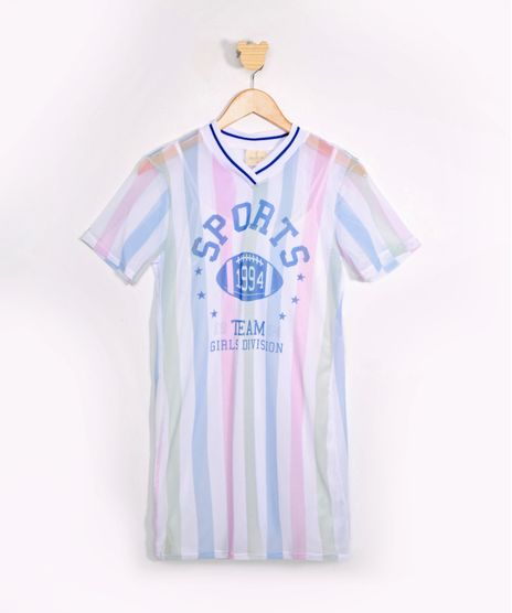 Vestido-Juvenil-de-Tule-Listrado-Manga-Curta-Decote-V-Azul-9982046-Azul_1