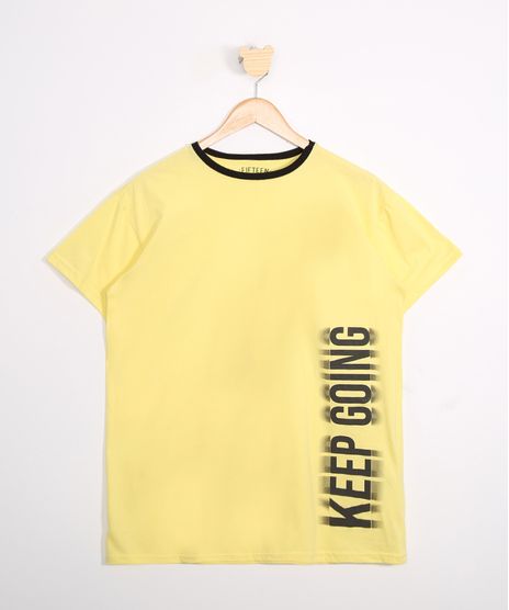 Camiseta-Juvenil--Keep-Going--Manga-Curta-Amarela-9983763-Amarelo_1