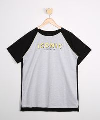 Camiseta-Juvenil-Raglan--Iconic--Manga-Curta-Preta-9983764-Preto_1
