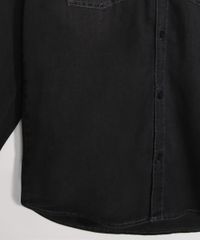 Camisa-Juvenil-Jeans-com-Bolsos-Manga-Longa-Preta-9946138-Preto_4