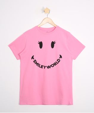 Blusa-Juvenil-SmileyWorld-Manga-Curta-Rosa-9984020-Rosa_1