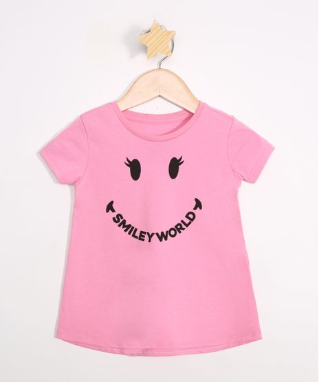 Blusa-Infantil-SmileyWorld-Manga-Curta-Rosa-9984262-Rosa_1