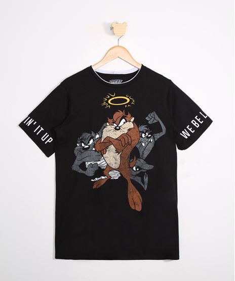 Camiseta-Juvenil-Ampla-Taz-Mania-Manga-Curta-Preta-9979955-Preto_1