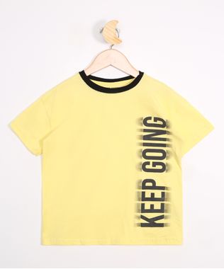 Camiseta-Infantil--Keep-Going--Manga-Curta-Amarela-9983757-Amarelo_1