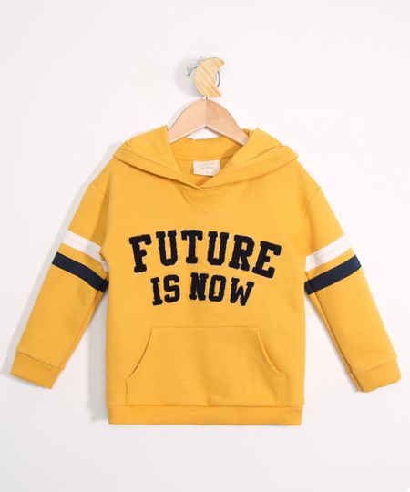 Blusa-Infantil-de-Moletom-com-Capuz-Amarela-9979158-Amarelo_1