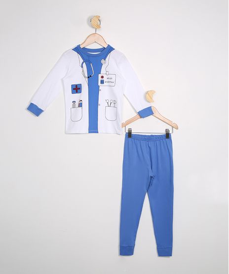 Pijama-Infantil-Profissoes-Medico-Manga-Longa-Off-White-9978432-Off_White_1