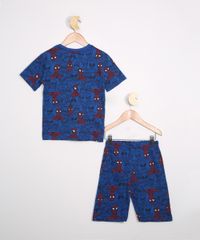 Pijama-Infantil-Estampado-de-Homem-Aranha-Manga-Curta-Azul-9983179-Azul_2