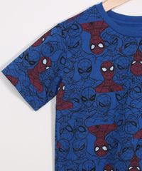 Pijama-Infantil-Estampado-de-Homem-Aranha-Manga-Curta-Azul-9983179-Azul_3