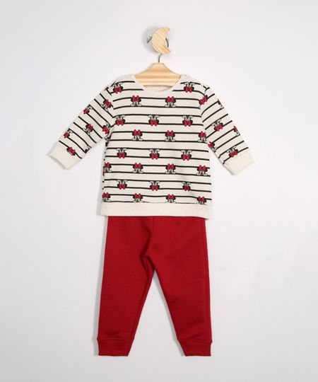 Conjunto-de-Moletom-Infantil-Blusa-Estampada-Minnie-Off-White---Calca-Jogger-Vermelho-9979682-Vermelho_1