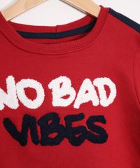Blusa-Infantil-de-Moletom--No-Bad-Vibes--com-Faixa-Lateral-Vermelha-9978226-Vermelho_3