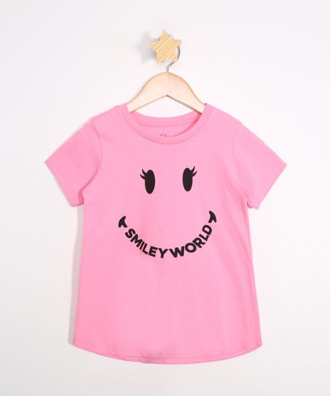 Blusa-Infantil-SmileyWorld-Manga-Curta-Rosa-9984019-Rosa_1
